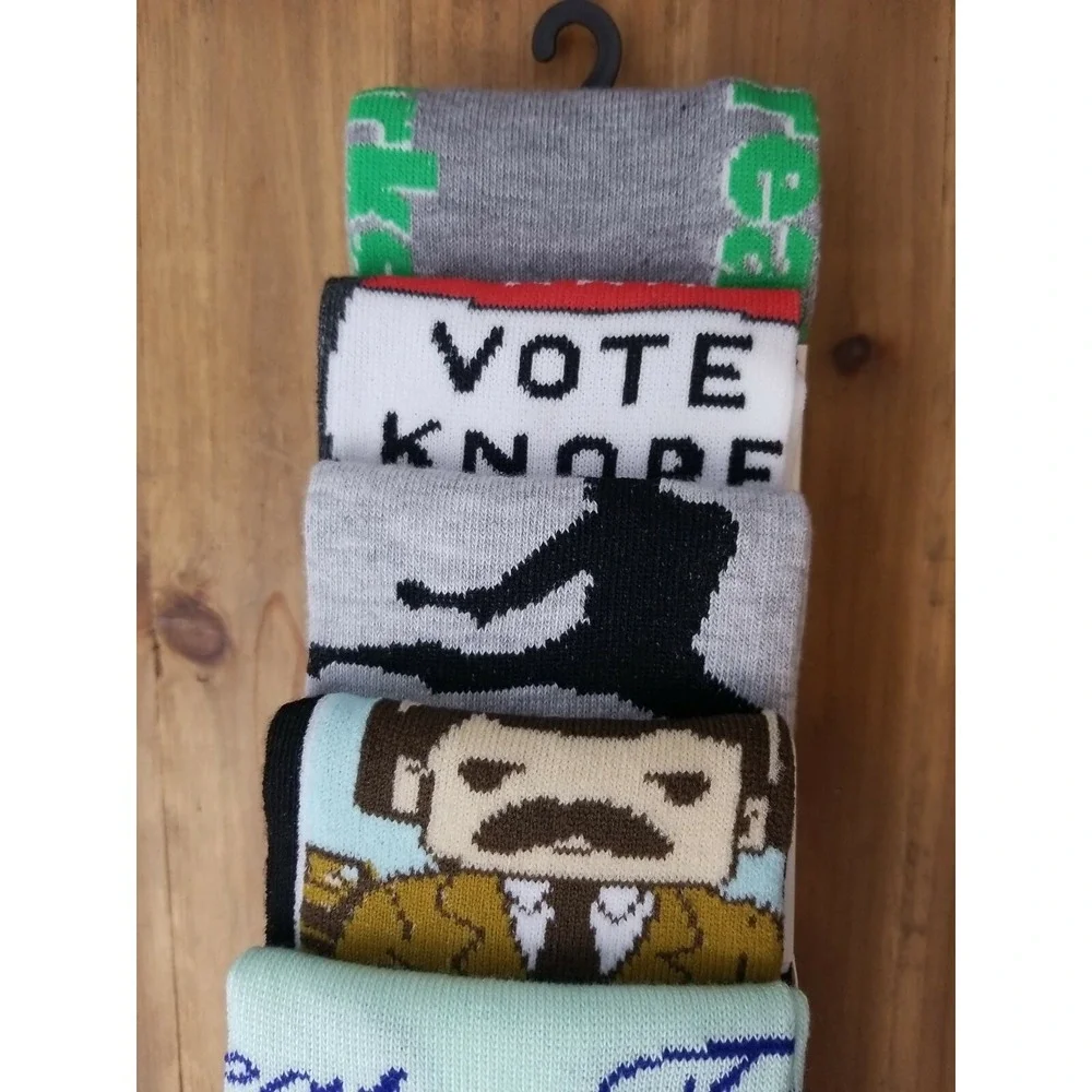 Parks & Recreation Vote for Knope Men's Crew Socks 6 Pair Shoe Size 8-12 NEW